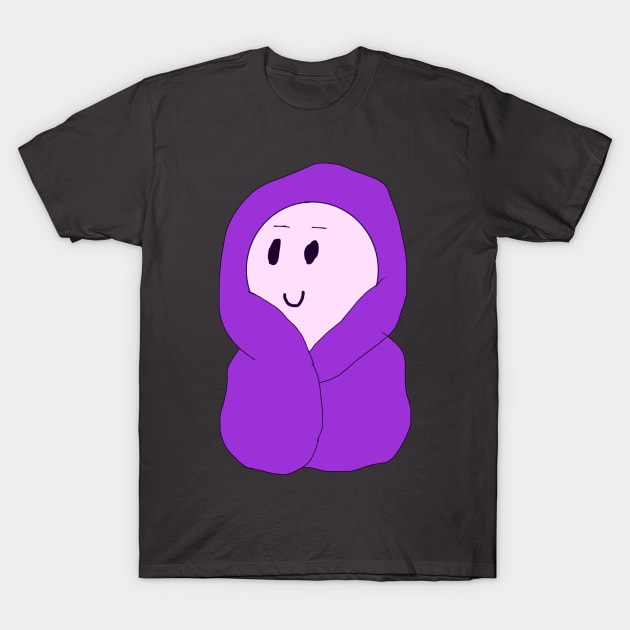 Guy in a Purple Blanket T-Shirt by Usagicollection